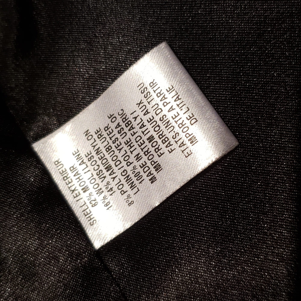 MILLY of New York New Mini Skirt Ribbon Waist Trim Wool Mohair BLACK Women's 10 - Picture 7 of 12